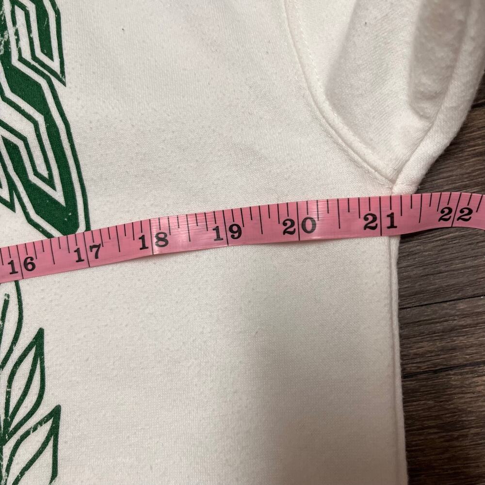 No Boundaries LA Quarter Zip Sweatshirt White Green Graphic XS Preppy Y2K Street - Picture 7 of 9